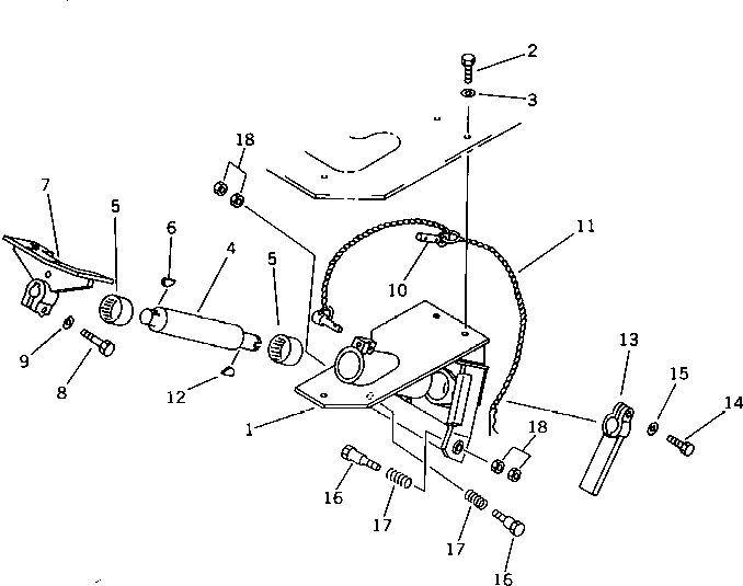 Komatsu parts book diagram for PF5-1 S/N 10001-UP: CONTROL PEDAL (FOR ARM ROTATION)(#10001-10202)