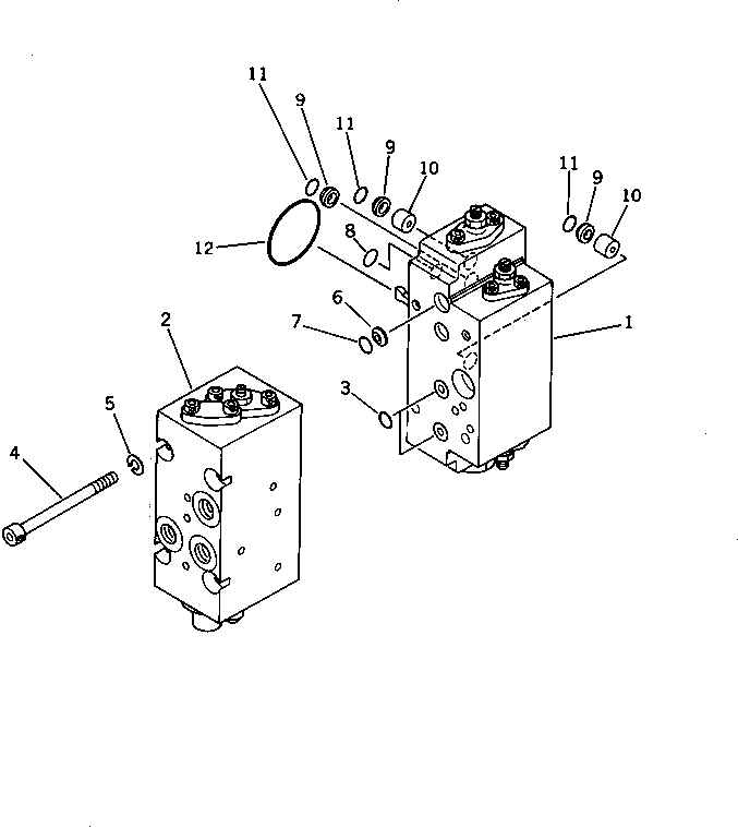 Komatsu parts book diagram for PF5-1 S/N 10001-UP: SERVO VALVE ? FRONT (1/2)
