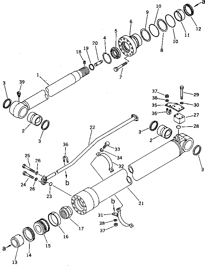 Komatsu parts book diagram for PF5-1 S/N 10001-UP: ARM CYLINDER(#10001-10202)