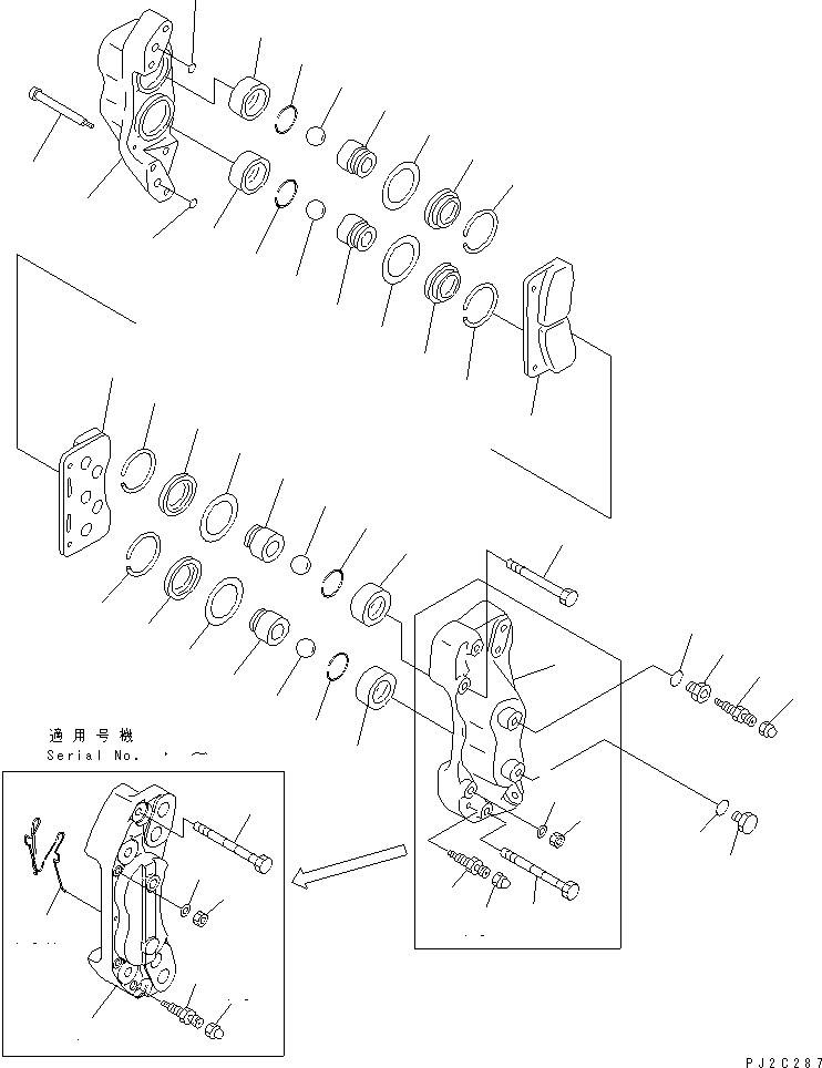 Excavators Komatsu / PW100-3 S/N 1601-UP(pw100-3r) / REAR BRAKE CALIPER(#3192-)(090450 : 3429B)