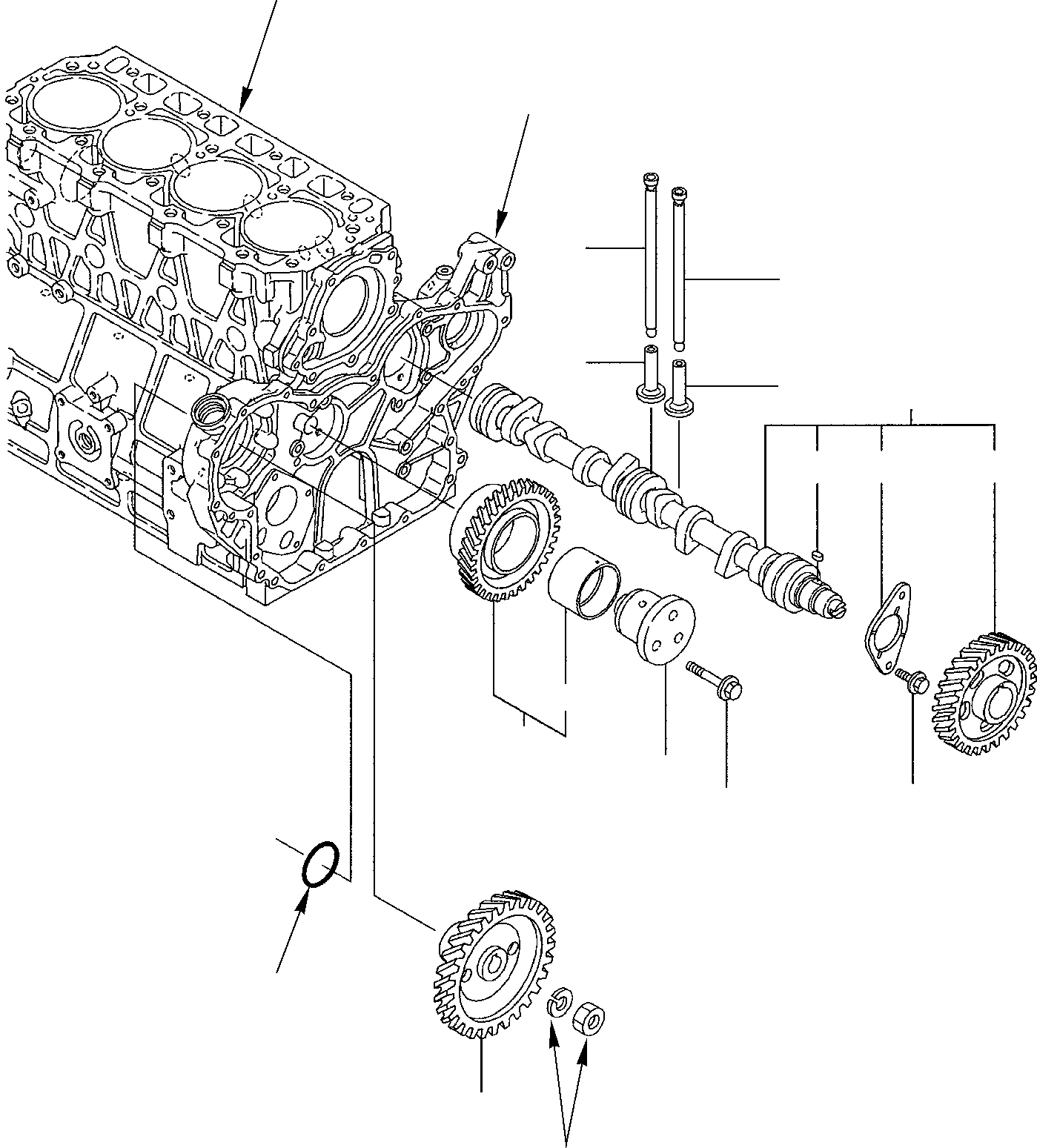 Komatsu parts book diagram for PW110R-1 S/N 2260010001-Up: CAMSHAFT AND DRIVING GEAR