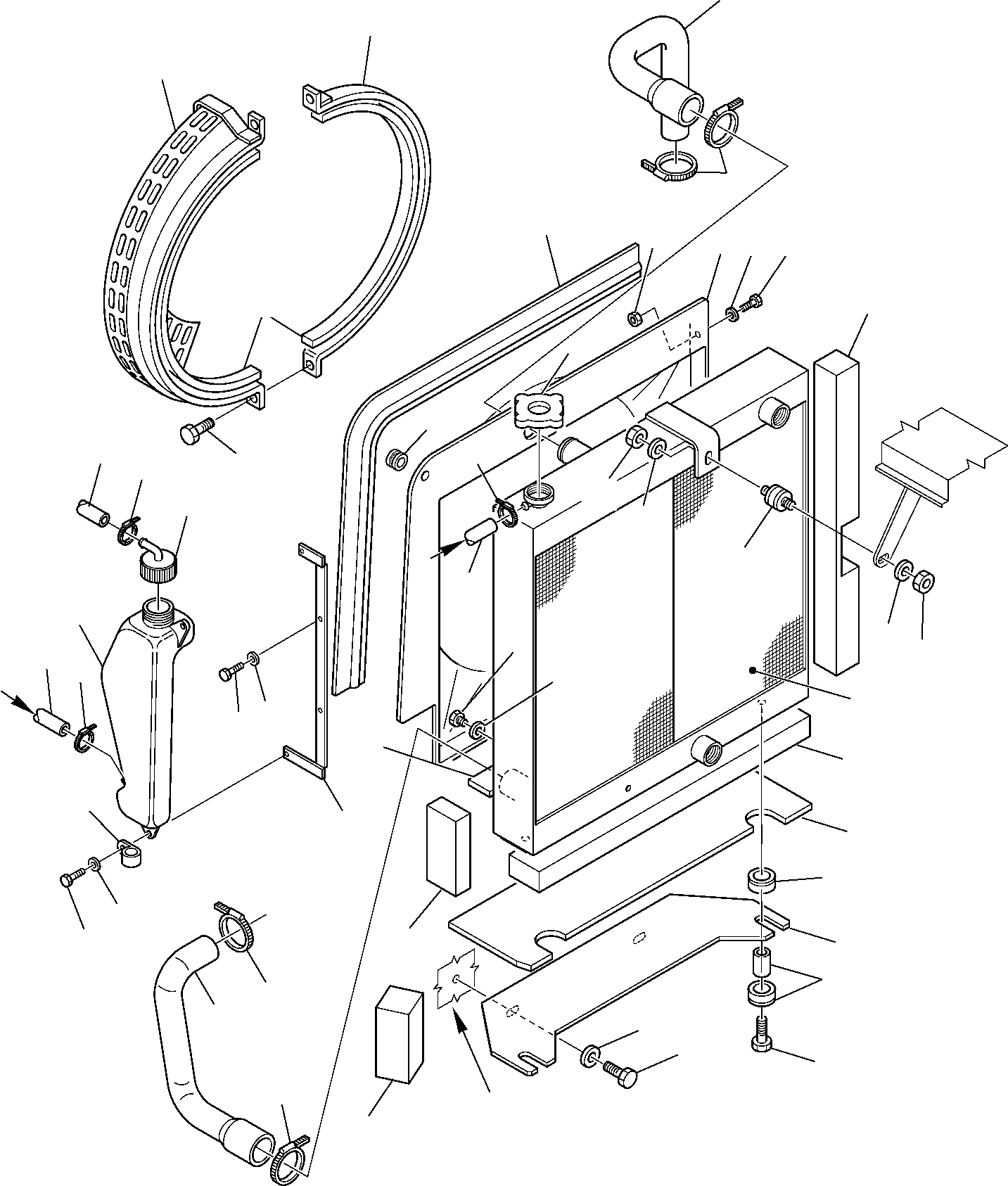 Komatsu parts book diagram for PW110R-1 S/N 2260010001-Up: RADIATOR