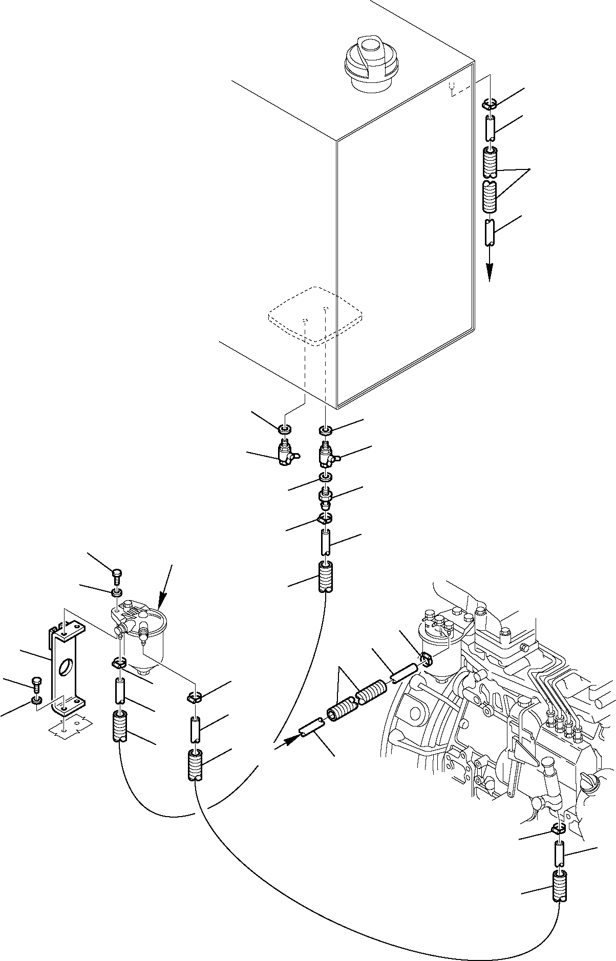 Komatsu parts book diagram for PW110R-1 S/N 2260010001-Up: FUEL PIPING