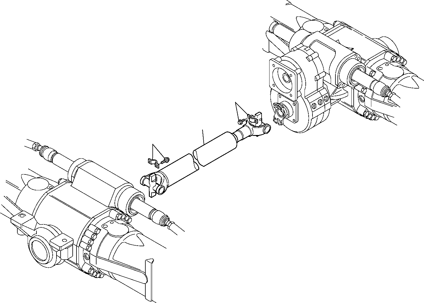 Komatsu parts book diagram for PW110R-1 S/N 2260010001-Up: PROPELLER SHAFT