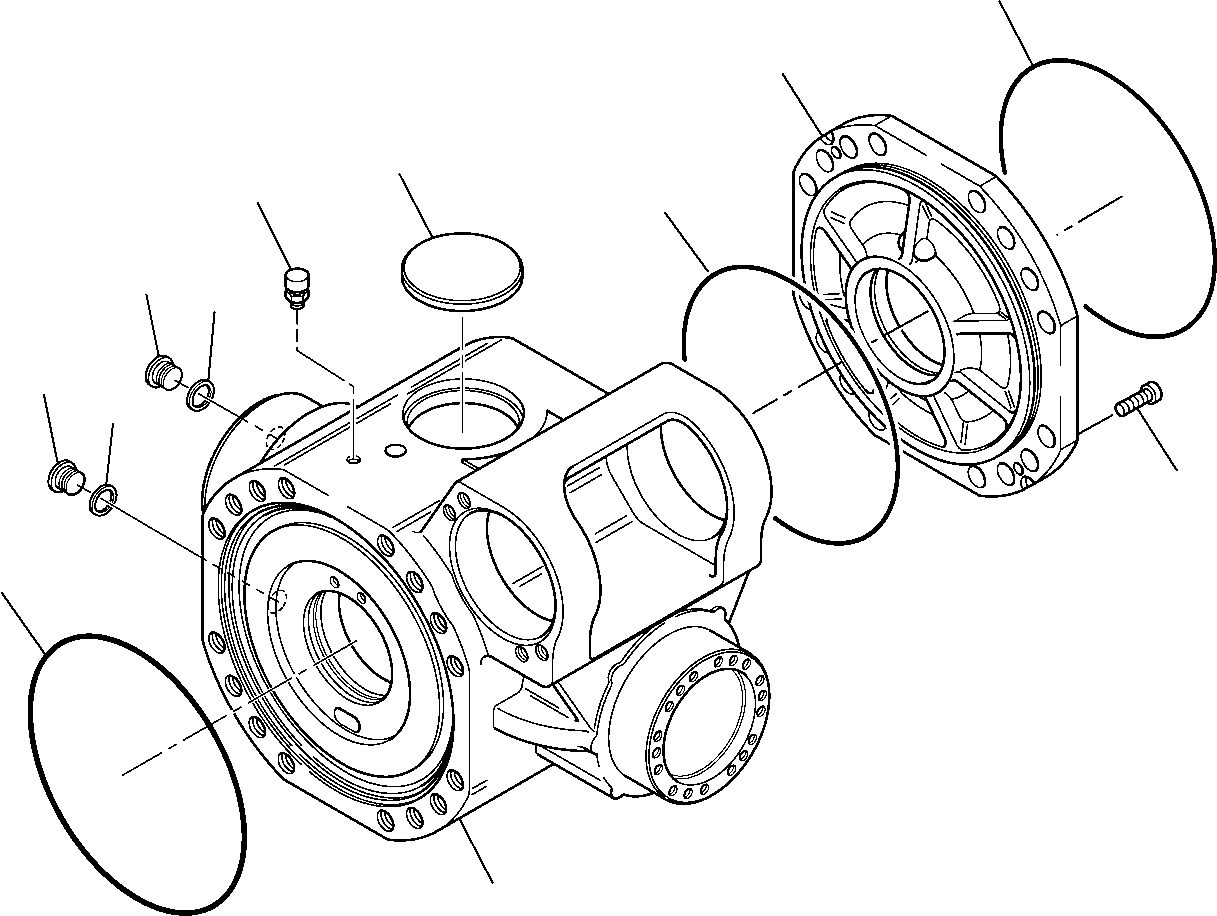 Komatsu parts book diagram for PW110R-1 S/N 2260010001-Up: FRONT AXLE (1/6)