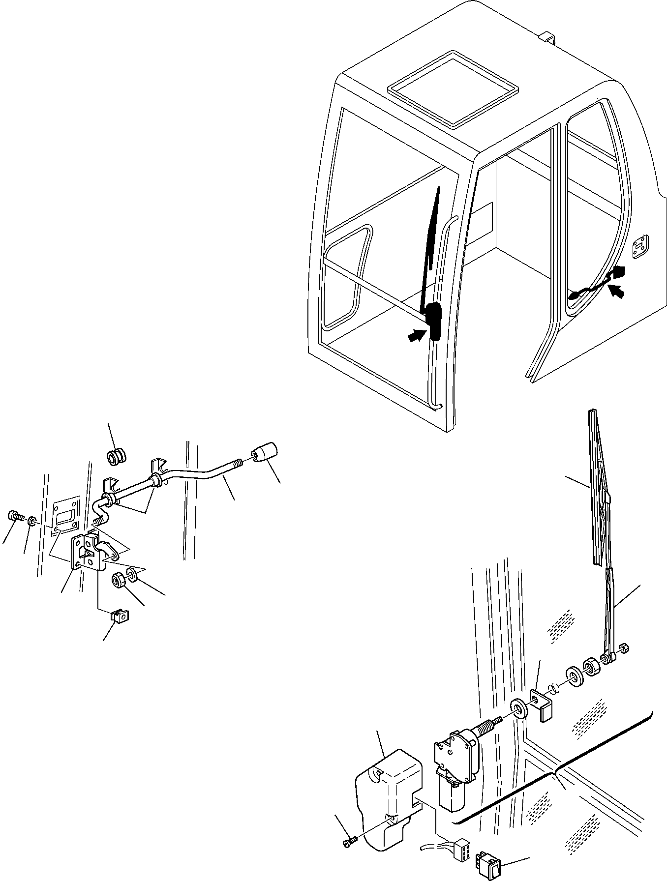 Komatsu parts book diagram for PW110R-1 S/N 2260010001-Up: CABIN (2/6)
