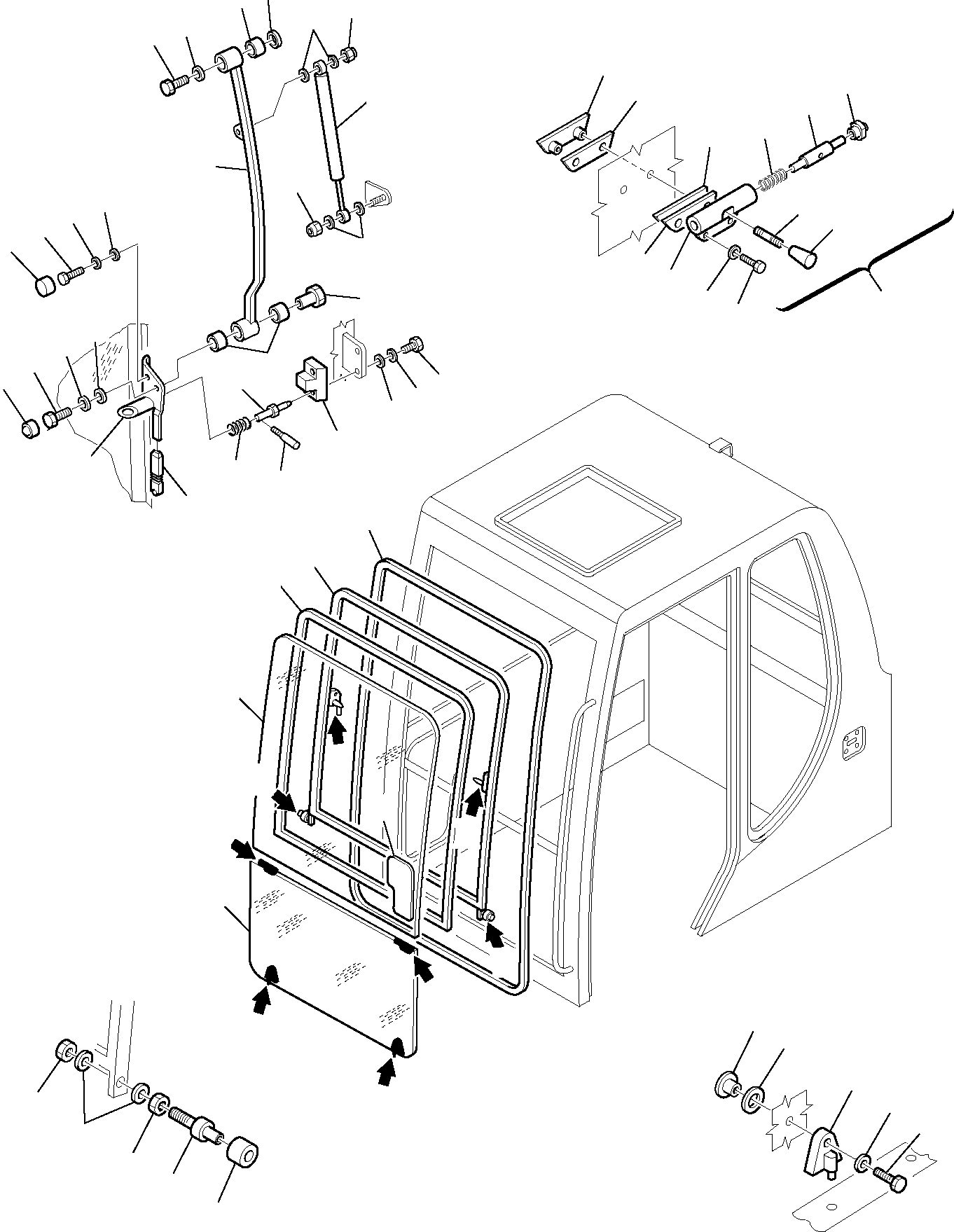 Komatsu parts book diagram for PW110R-1 S/N 2260010001-Up: CABIN (4/6)