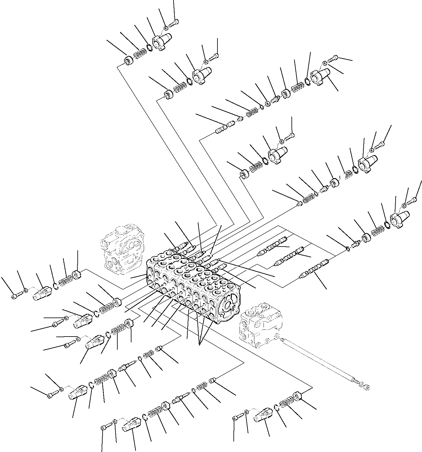 Komatsu parts book diagram for PW110R-1 S/N 2260010001-Up: CONTROL VALVE (1/7)