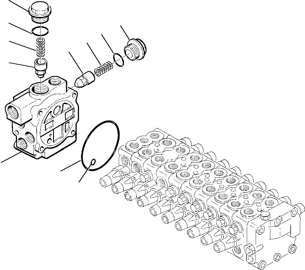 Komatsu parts book diagram for PW110R-1 S/N 2260010001-Up: CONTROL VALVE (3/7)