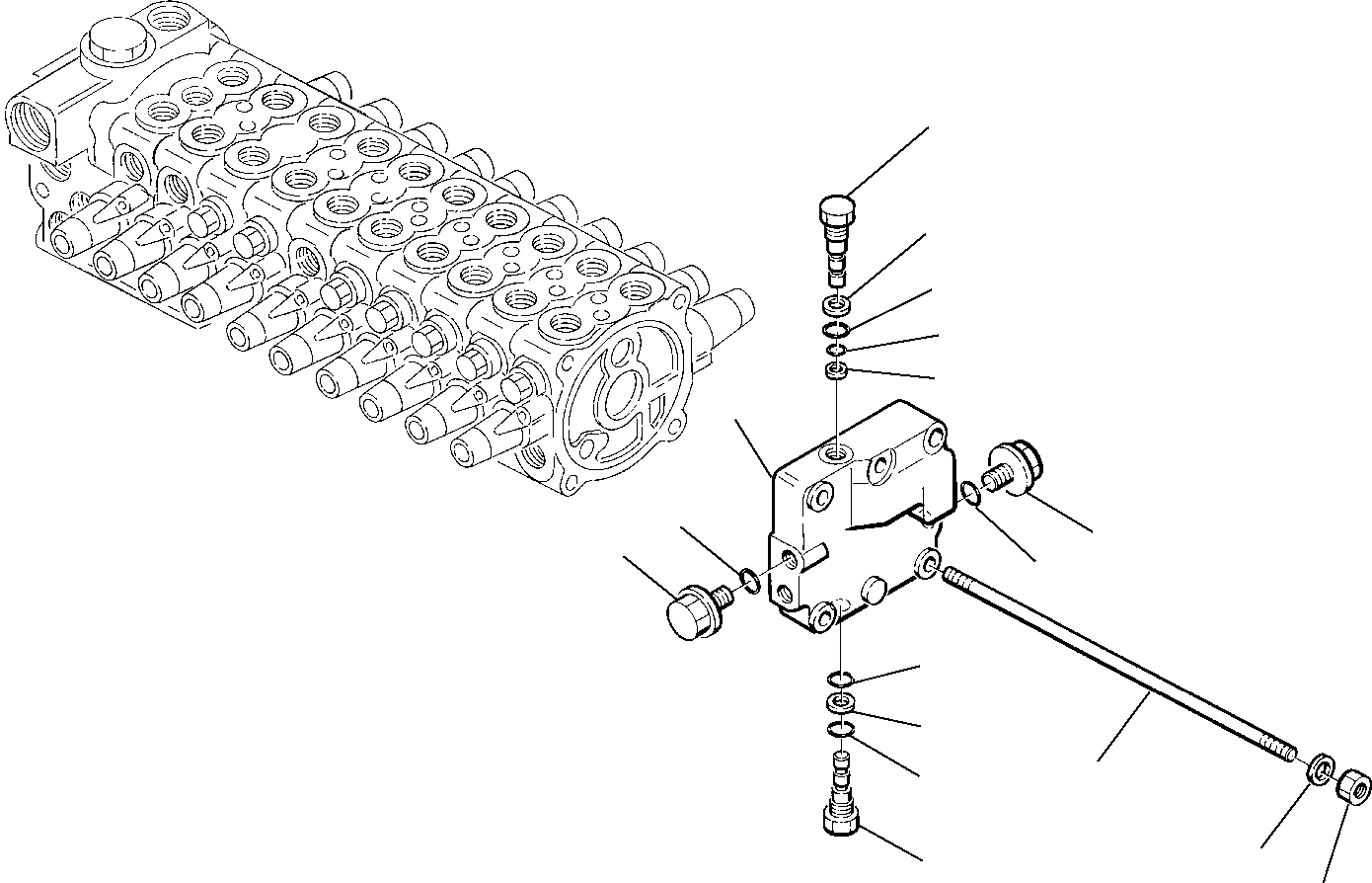 Komatsu parts book diagram for PW110R-1 S/N 2260010001-Up: CONTROL VALVE (4/7)