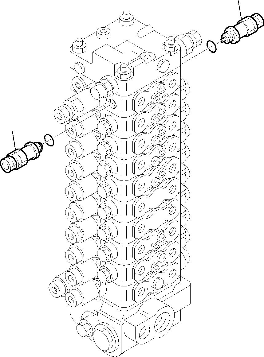 Komatsu parts book diagram for PW110R-1 S/N 2260010001-Up: CONTROL VALVE (SAFETY VALVE) (FOR ATTACHMENT CONTROL VALVE)