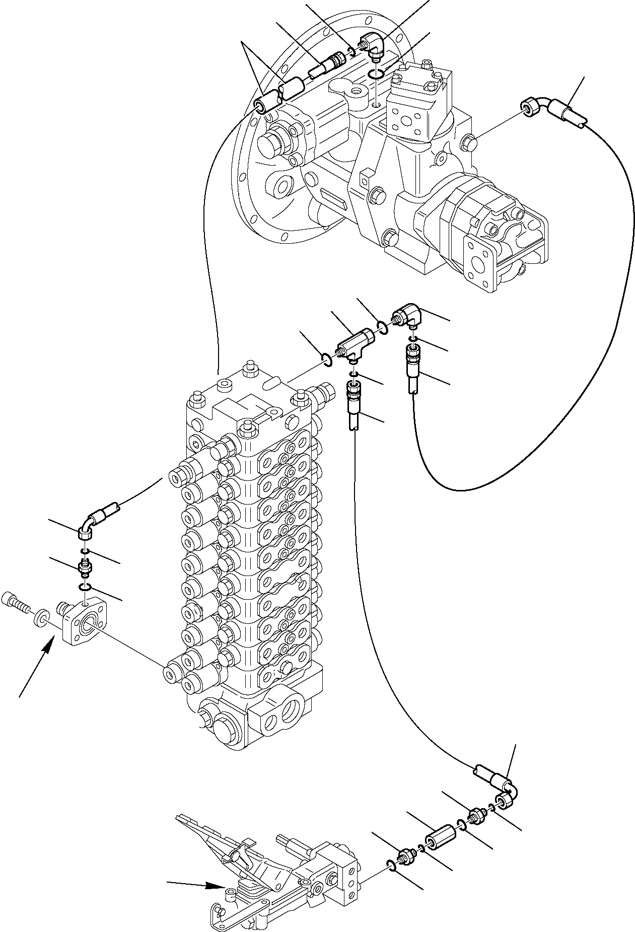 Komatsu parts book diagram for PW110R-1 S/N 2260010001-Up: HYDRAULIC PIPING (LOAD SENSING)
