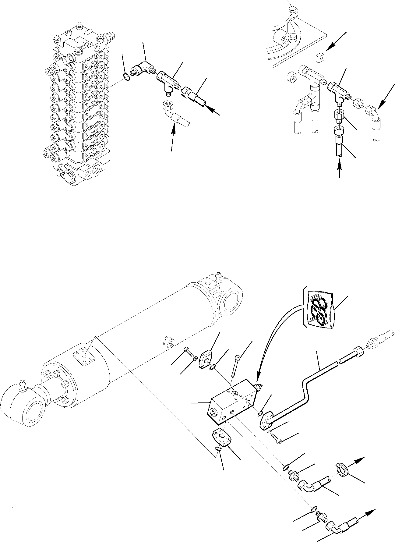 Komatsu parts book diagram for PW110R-1 S/N 2260010001-Up: HYDRAULIC PIPING (ARM CYLINDER LINE) (SAFETY VALVE)