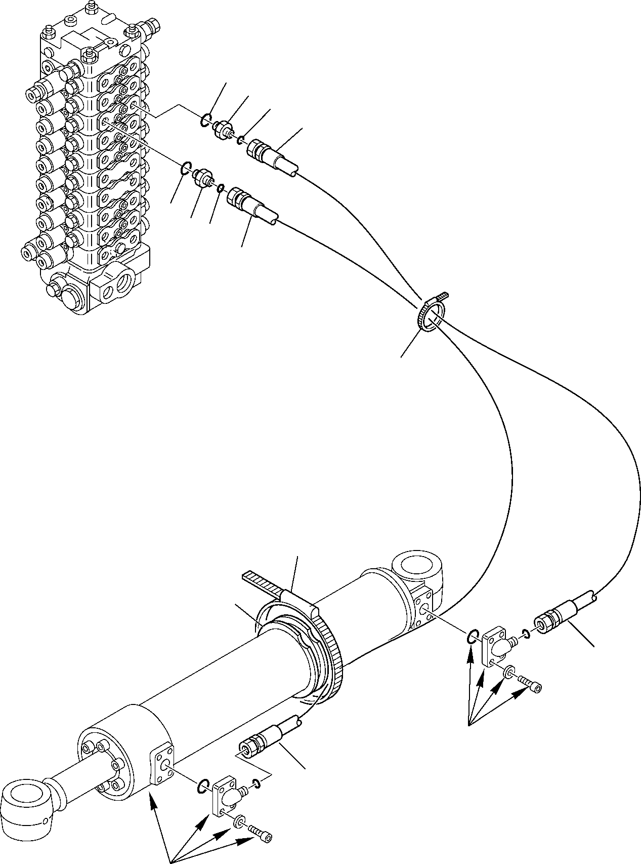 Komatsu parts book diagram for PW110R-1 S/N 2260010001-Up: HYDRAULIC PIPING (BOOM SWING LINE)