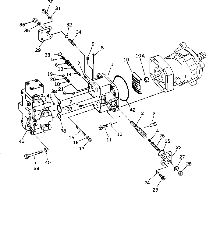 Komatsu parts book diagram for PW150-1 S/N 1001-UP: TRAVEL MOTOR (2/2)