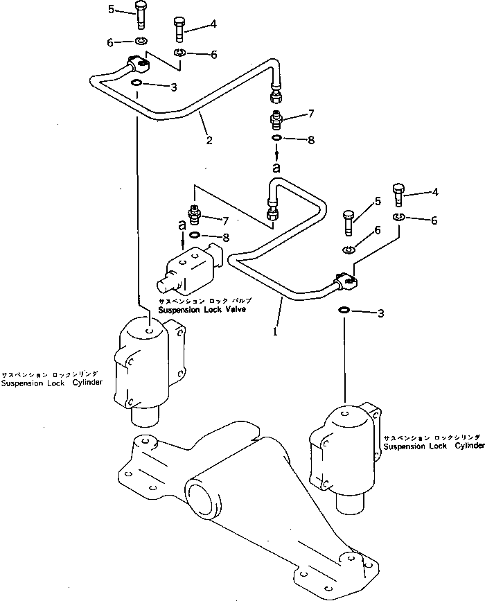 Komatsu parts book diagram for PW150-1 S/N 1001-UP: SUSPENSION PIPING