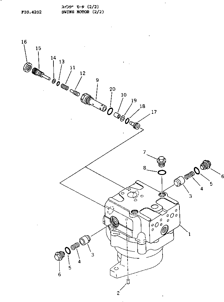 Komatsu parts book diagram for PW150-1 S/N 1001-UP: SWING MOTOR (2/2)