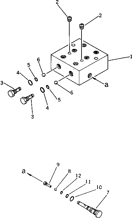 Komatsu parts book diagram for PW150-1 S/N 1001-UP: P.P.C. CIRCUIT SHUTTLE VALVEL
