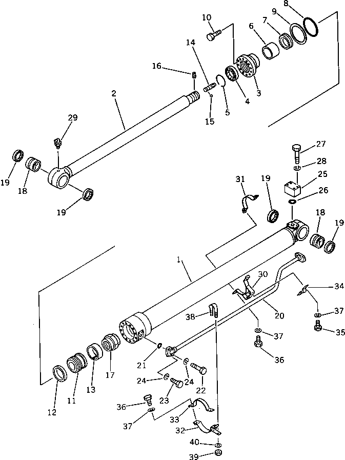 Komatsu parts book diagram for PW150-1 S/N 1001-UP: ARM CYLINDER