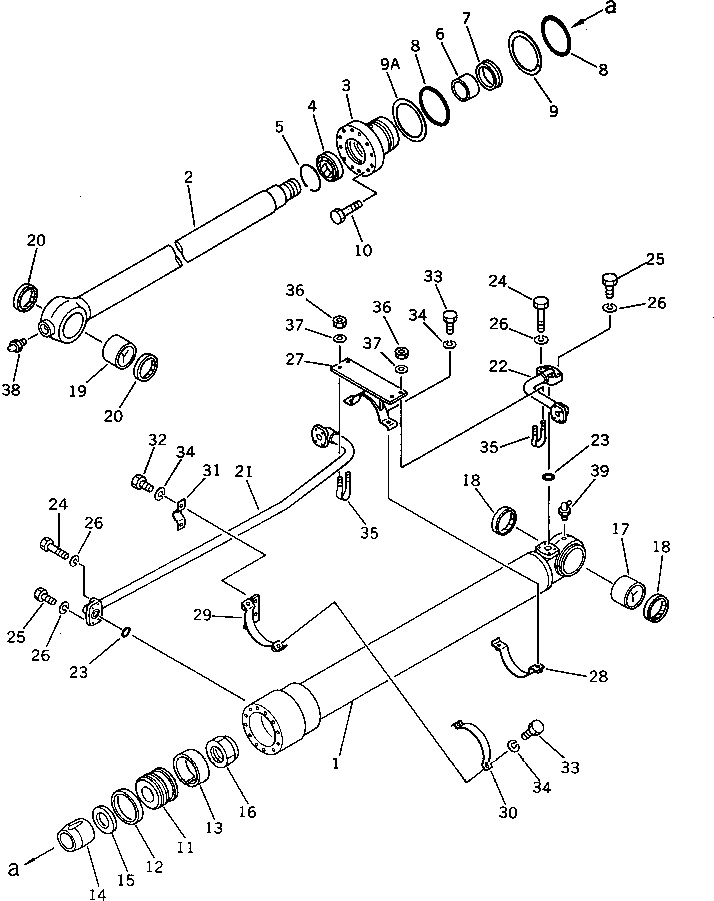 Komatsu parts book diagram for PW150-1 S/N 1001-UP: BUCKET CYLINDER