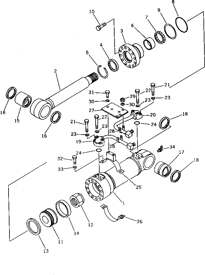 Komatsu parts book diagram for PW150-1 S/N 1001-UP: BLADE CYLINDER
