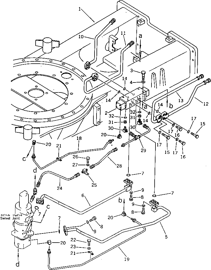 Komatsu parts book diagram for PW150-1 S/N 1001-UP: LEFT AND RIGHT INDEPENDENT OUTRIGGERS (1/2)