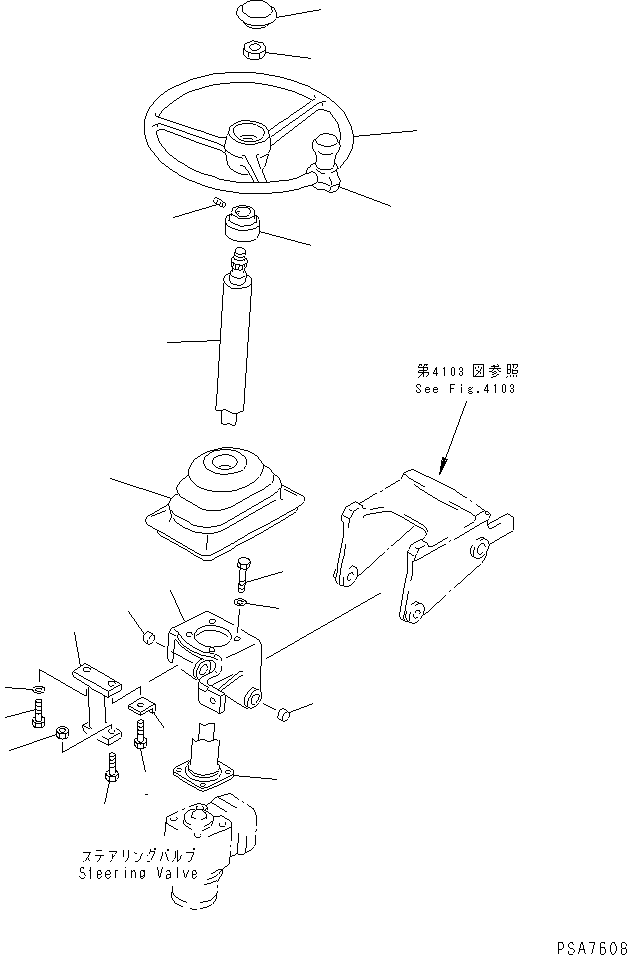 Excavators Komatsu / PW170-5K S/N K20001-UP(pw170-5u) / STEERING WHEEL AND COLUMN (1/2)(120040 : 4102)