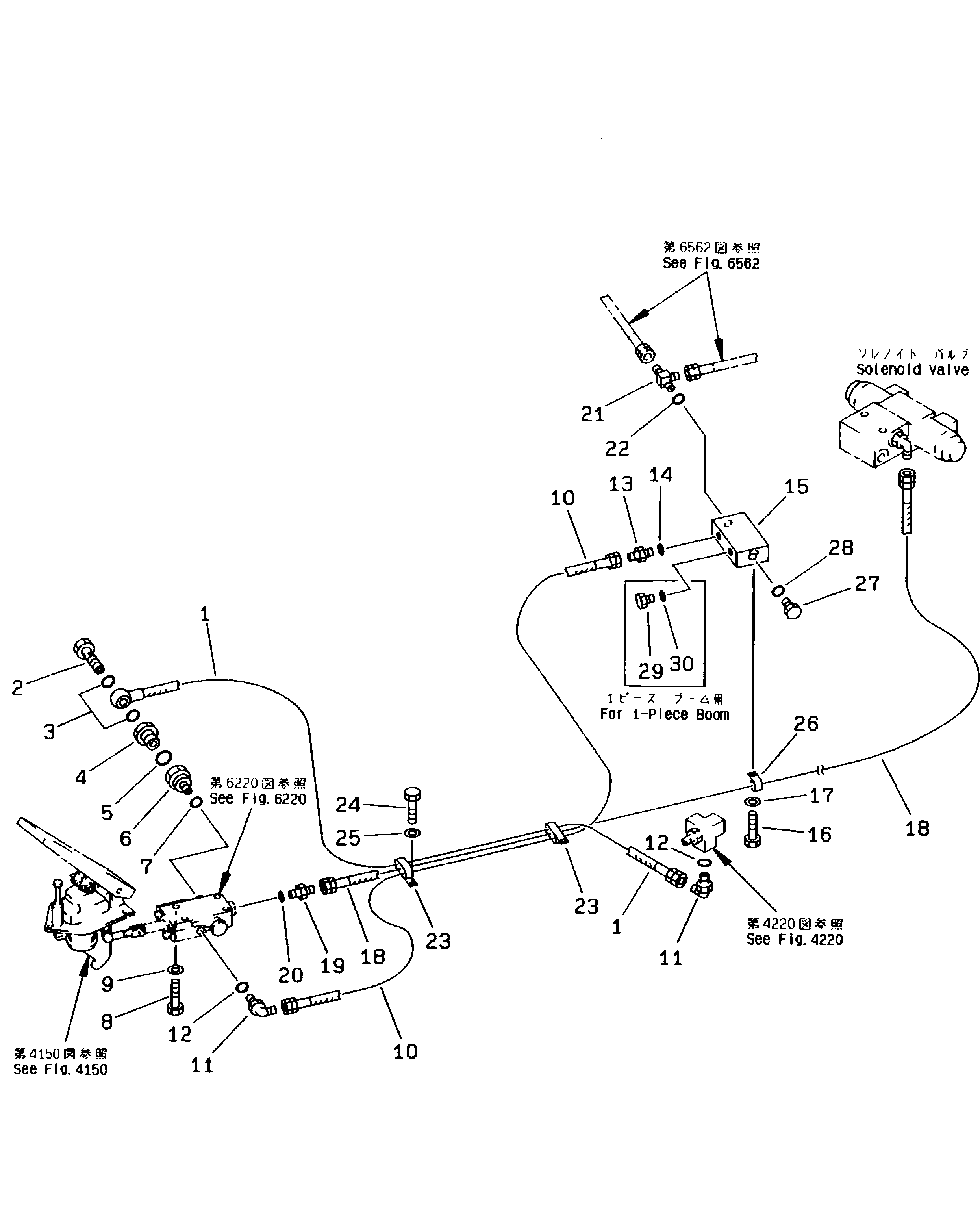 Excavators Komatsu / PW170-5K S/N K20001-UP(pw170-5u) / HYDRAULIC PIPING (TRAVEL P.P.C. VALVE LINE)(120070 : 4160)