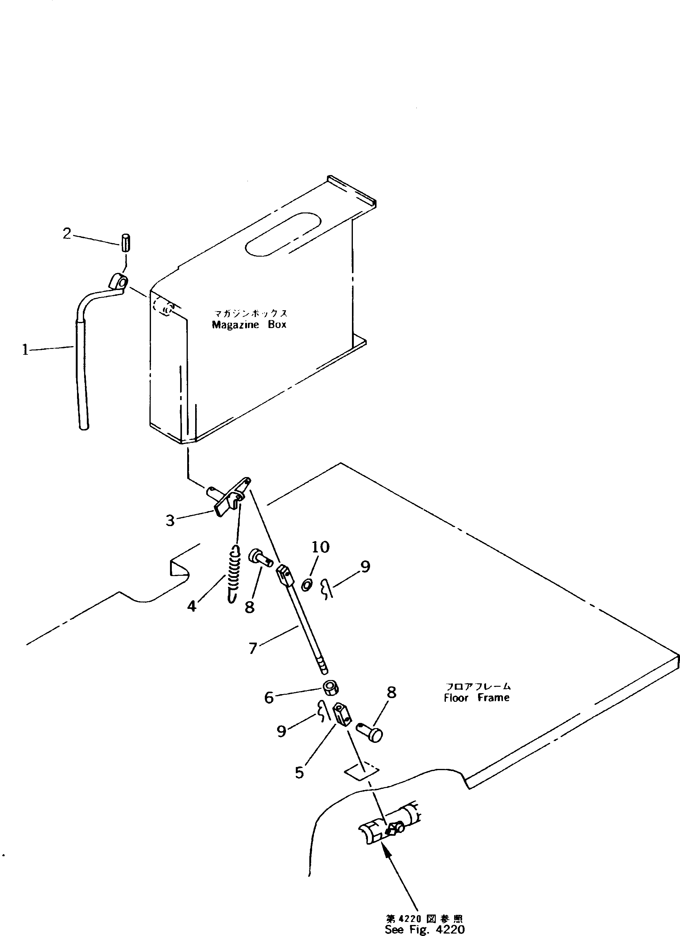 Excavators Komatsu / PW170-5K S/N K20001-UP(pw170-5u) / WORK EQUIPMENT LOCK LEVER(120120 : 4240)