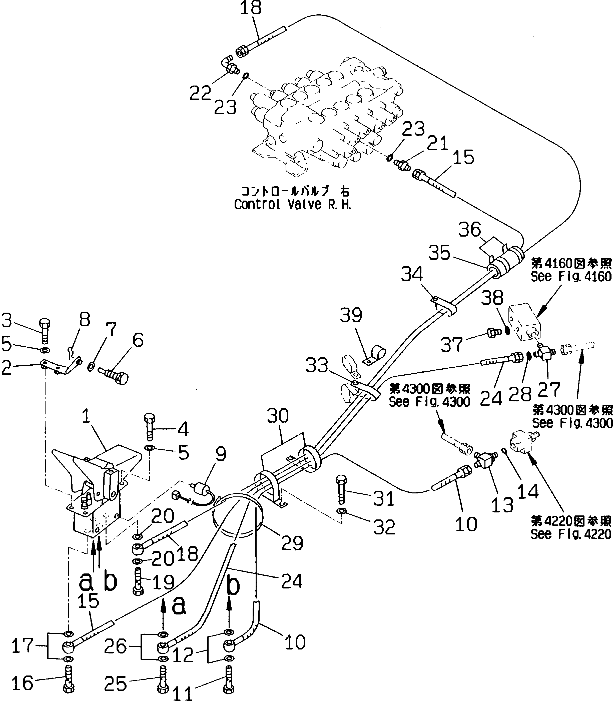 Excavators Komatsu / PW170-5K S/N K20001-UP(pw170-5u) / HYDRAULIC PIPING (2ND BOOM P.P.C. VALVE LINE) (WITH CLAMSHELL)(120140 : 4251)
