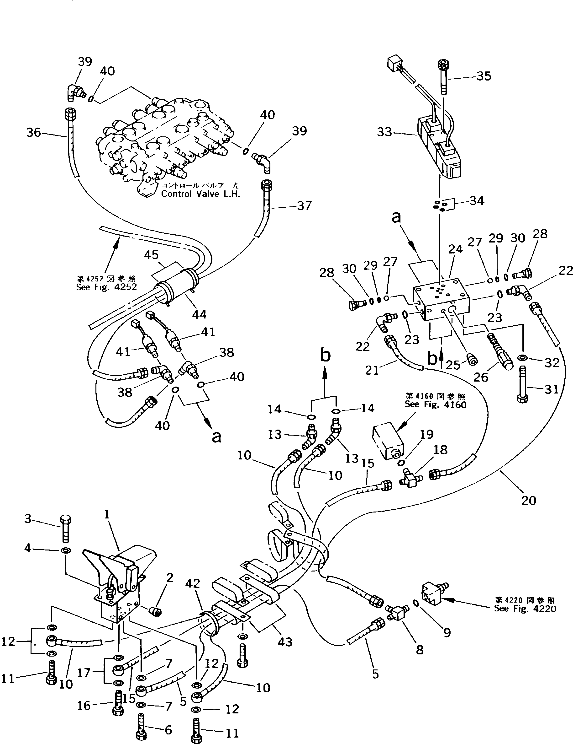 Excavators Komatsu / PW170-5K S/N K20001-UP(pw170-5u) / HYDRAULIC PIPING (BREAKER P.P.C. VALVE LINE) (FOR 2-PIECE BOOM)(120180 : 4310)