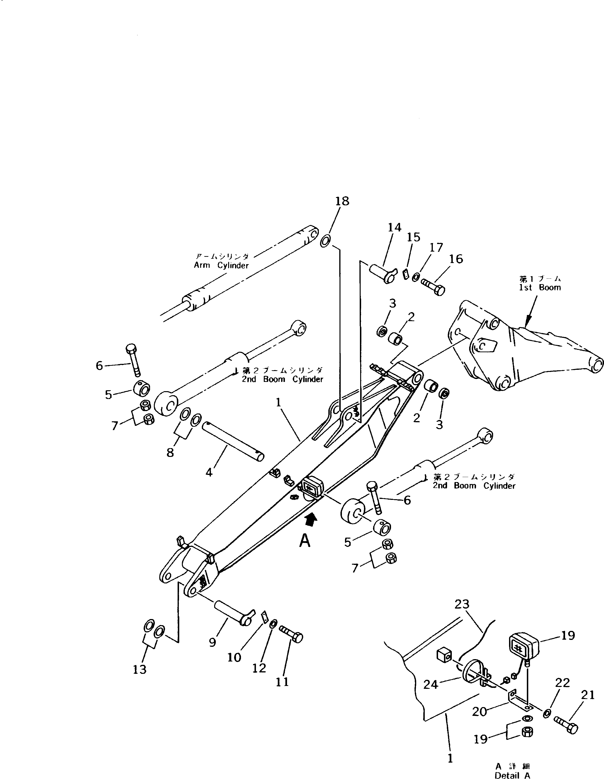 Excavators Komatsu / PW170-5K S/N K20001-UP(pw170-5u) / 2ND BOOM(210030 : 7010)