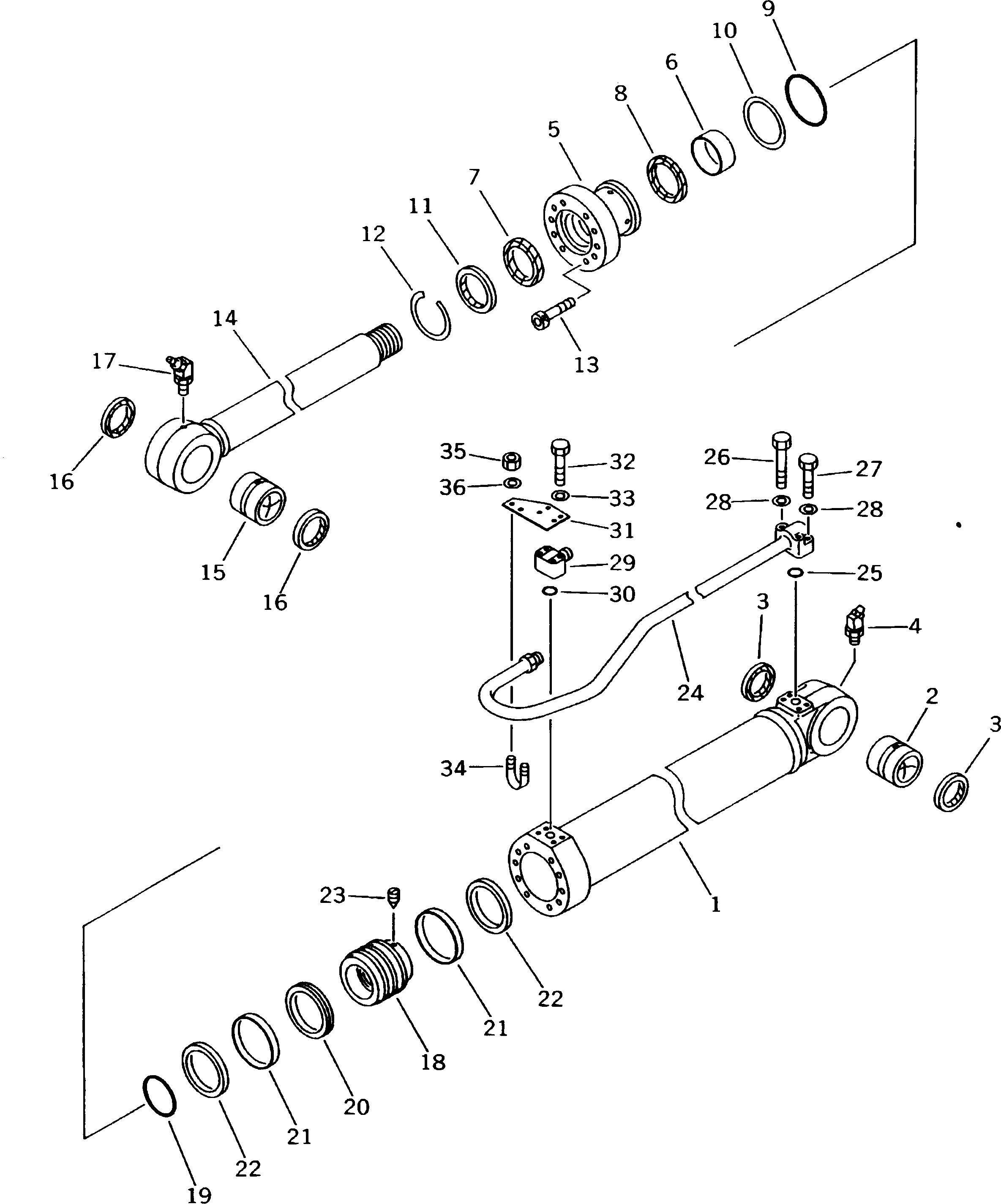 Excavators Komatsu / PW170-5K S/N K20001-UP(pw170-5u) / 2ND BOOM CYLINDER (FOR 2-PIECE BOOM)(210130 : 7185)