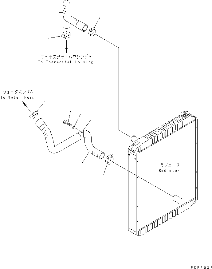 Excavators Komatsu / PW170ES-6K S/N K30001-UP(pw170e0u) / COOLING (PIPING)(060040 : C0100-02A0)
