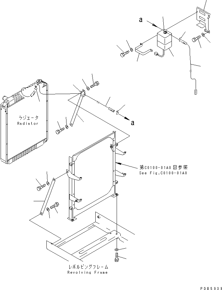Excavators Komatsu / PW170ES-6K S/N K30001-UP(pw170e0u) / COOLING (SUB TANK AND RADIATOR MOUNT) (RIGID TYPE OIL COOLER)(#K30001-K31999)(060050 : C0100-03A0)