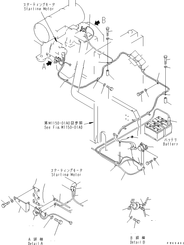 Excavators Komatsu / PW170ES-6K S/N K30001-UP(pw170e0u) / WIRING (STARTING HARNESS)(#K32001-)(120040 : E0200-01A0A)