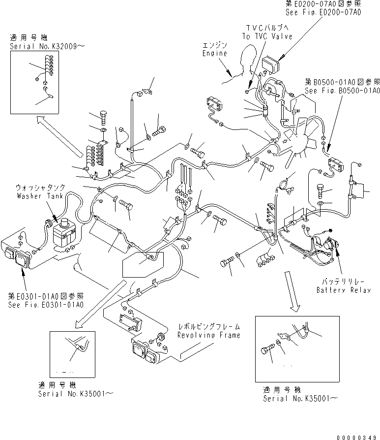 Excavators Komatsu / PW170ES-6K S/N K30001-UP(pw170e0u) / WIRING (MAIN HARNESS)(#K32001-)(120060 : E0200-02A0A)