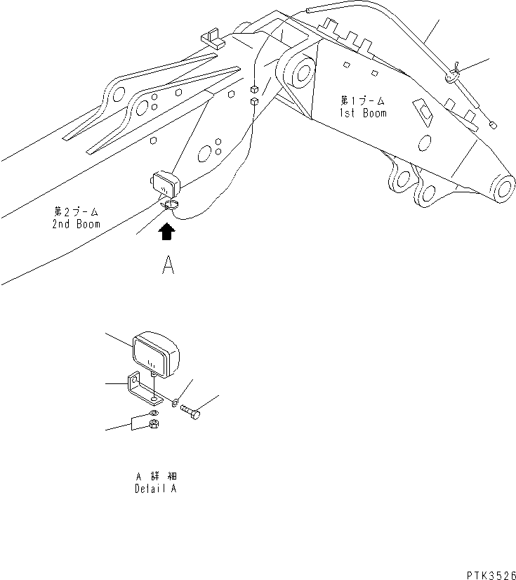 Excavators Komatsu / PW170ES-6K S/N K30001-UP(pw170e0u) / WIRING (WORK LAMP) (FOR 2-PIECE BOOM)(120120 : E0200-06A0)