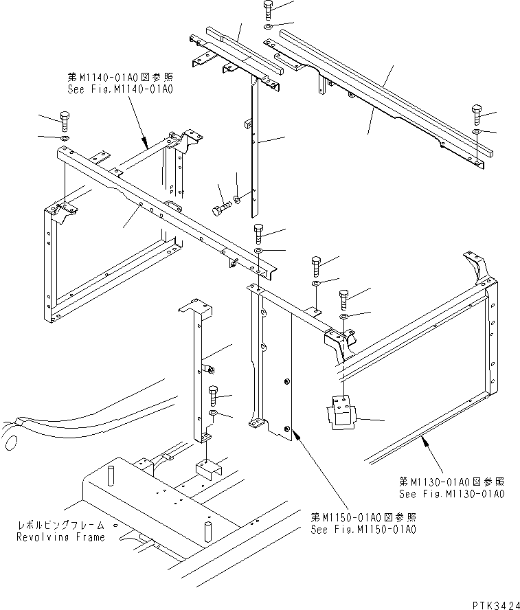 Excavators Komatsu / PW170ES-6K S/N K30001-UP(pw170e0u) / FRAME (MACHINE CAB)(#K30001-K31999)(270050 : M1120-01A0)