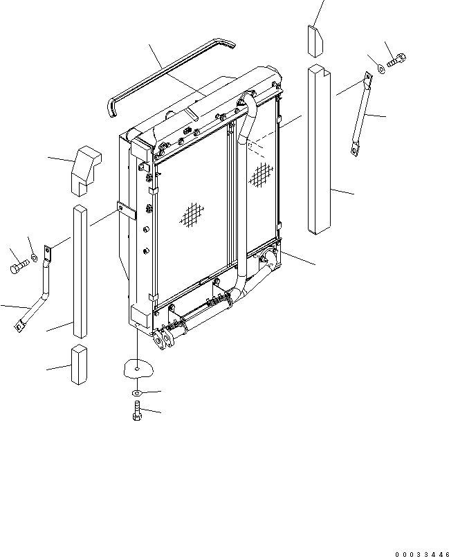 Komatsu parts book diagram for PW180-7K S/N K40001-UP: COOLING (OIL COOLER ? RADIATOR AND CHARGE OIL COOLER)