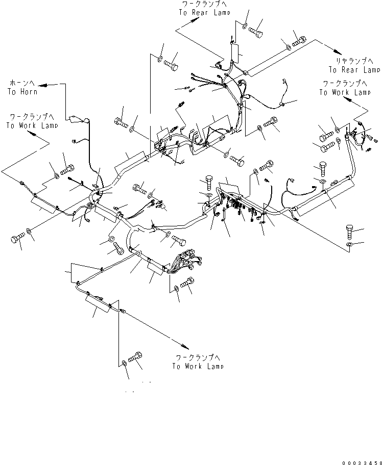Komatsu parts book diagram for PW180-7K S/N K40001-UP: WIRING (MAIN HARNESS)