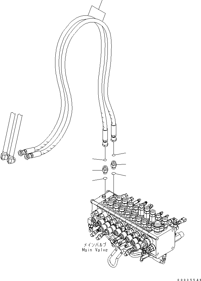 Komatsu parts book diagram for PW180-7K S/N K40001-UP: 2-ATTACHMENTS LINE (REVOLVING FRAME SIDE)