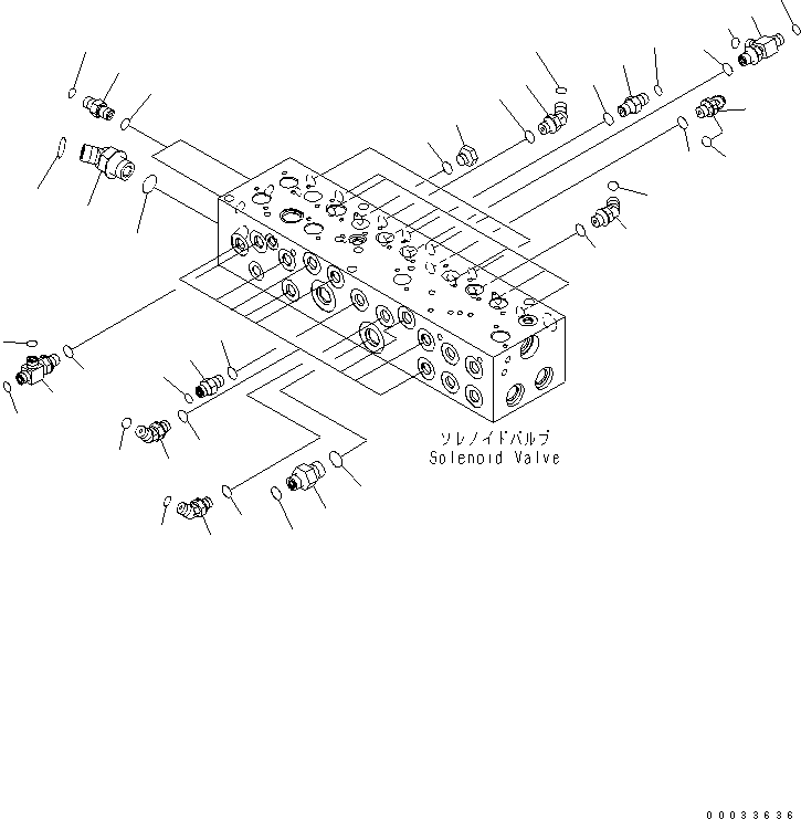 Komatsu parts book diagram for PW180-7K S/N K40001-UP: PPC SOLENOID VALVE (CONNECTING PARTS ? 1/2)