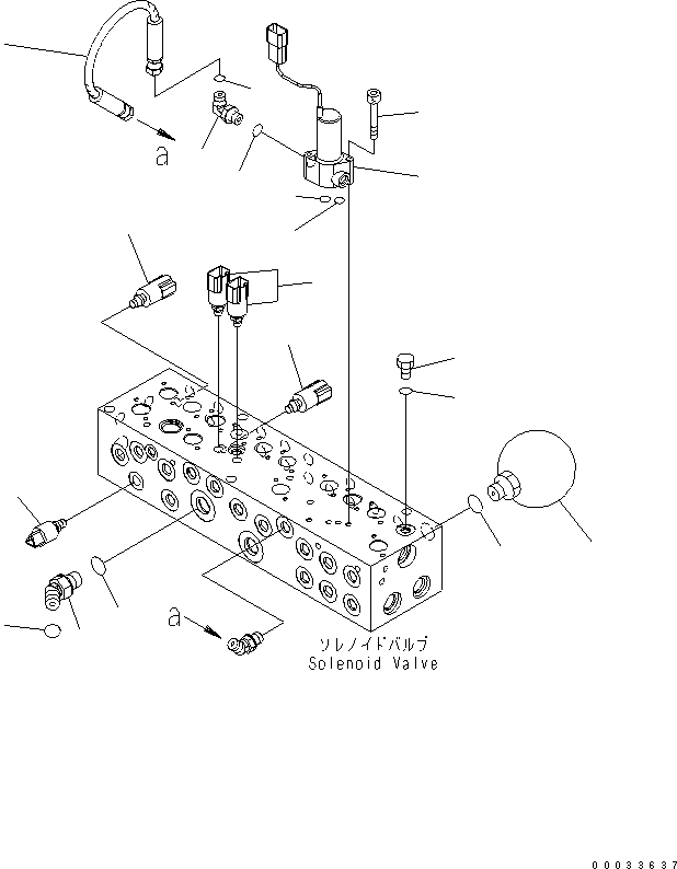 Komatsu parts book diagram for PW180-7K S/N K40001-UP: PPC SOLENOID VALVE (CONNECTING PARTS ? 2/2)