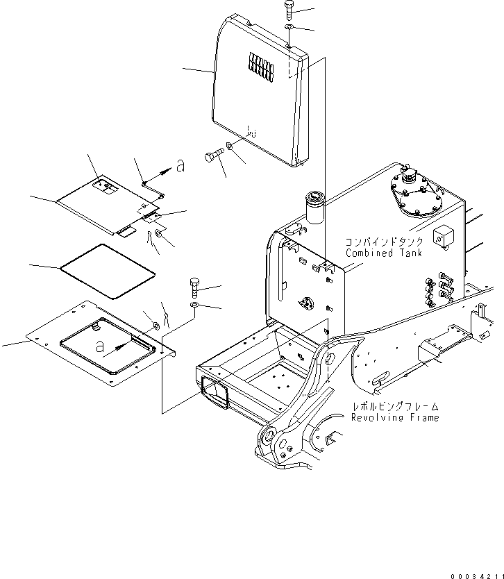 Komatsu parts book diagram for PW180-7K S/N K40001-UP: TOOL CASE (MACHINE CAB)