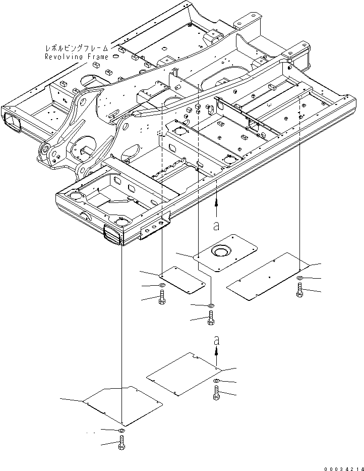 Komatsu parts book diagram for PW180-7K S/N K40001-UP: UNDER COVER (REVOLVING FRAME)