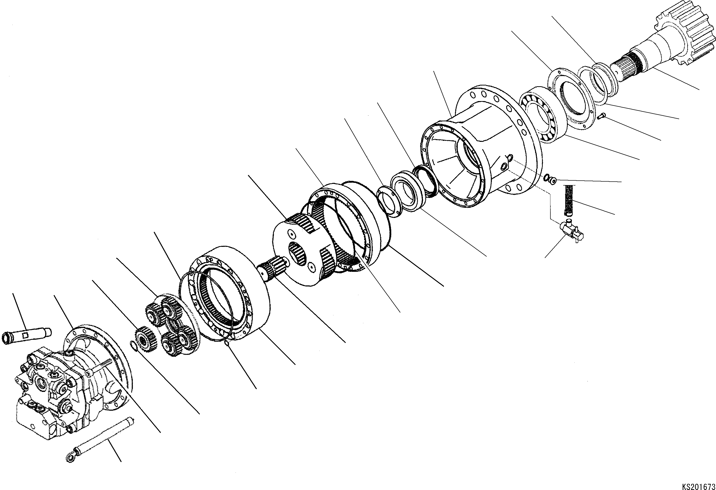 Komatsu parts book diagram for PW180-7K S/N K40001-UP: SWING MACHINERY (INNER PARTS)