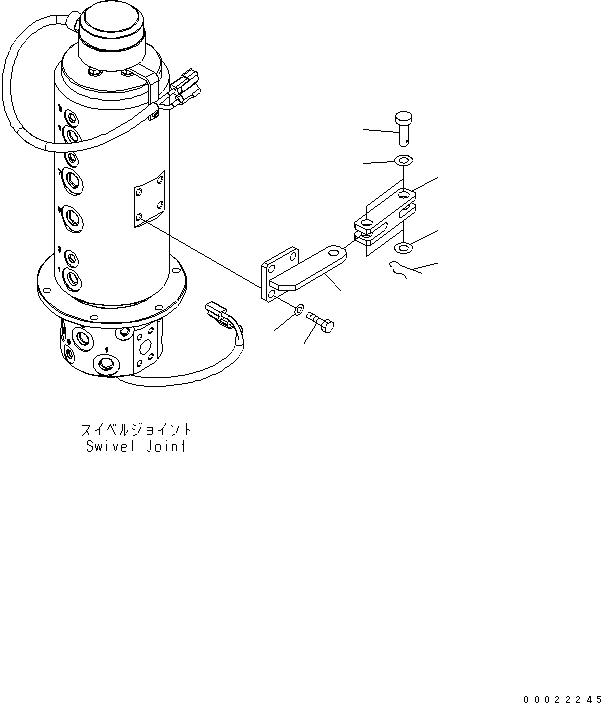 Komatsu parts book diagram for PW180-7K S/N K40001-UP: SWIVEL JOINT (TORQUE ARM)