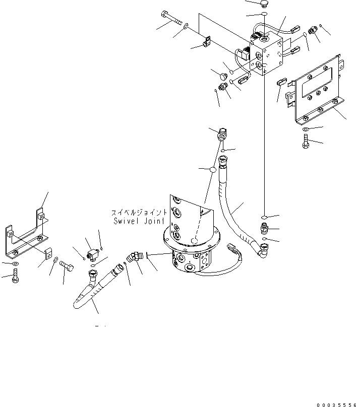 Komatsu parts book diagram for PW180-7K S/N K40001-UP: SWIVEL JOINT (PBOR SOLENOID LINE)