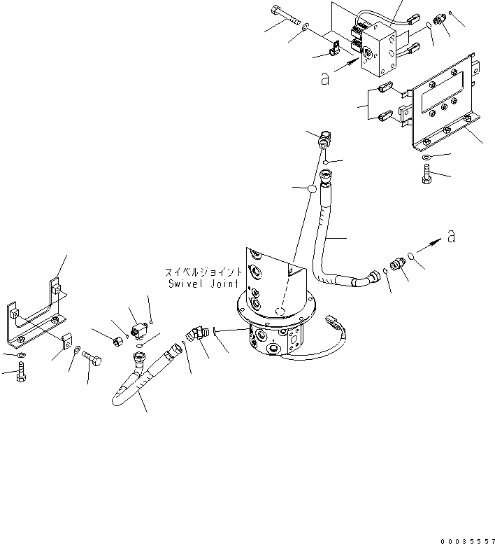 Komatsu parts book diagram for PW180-7K S/N K40001-UP: SWIVEL JOINT (LSOR SOLENOID LINE)
